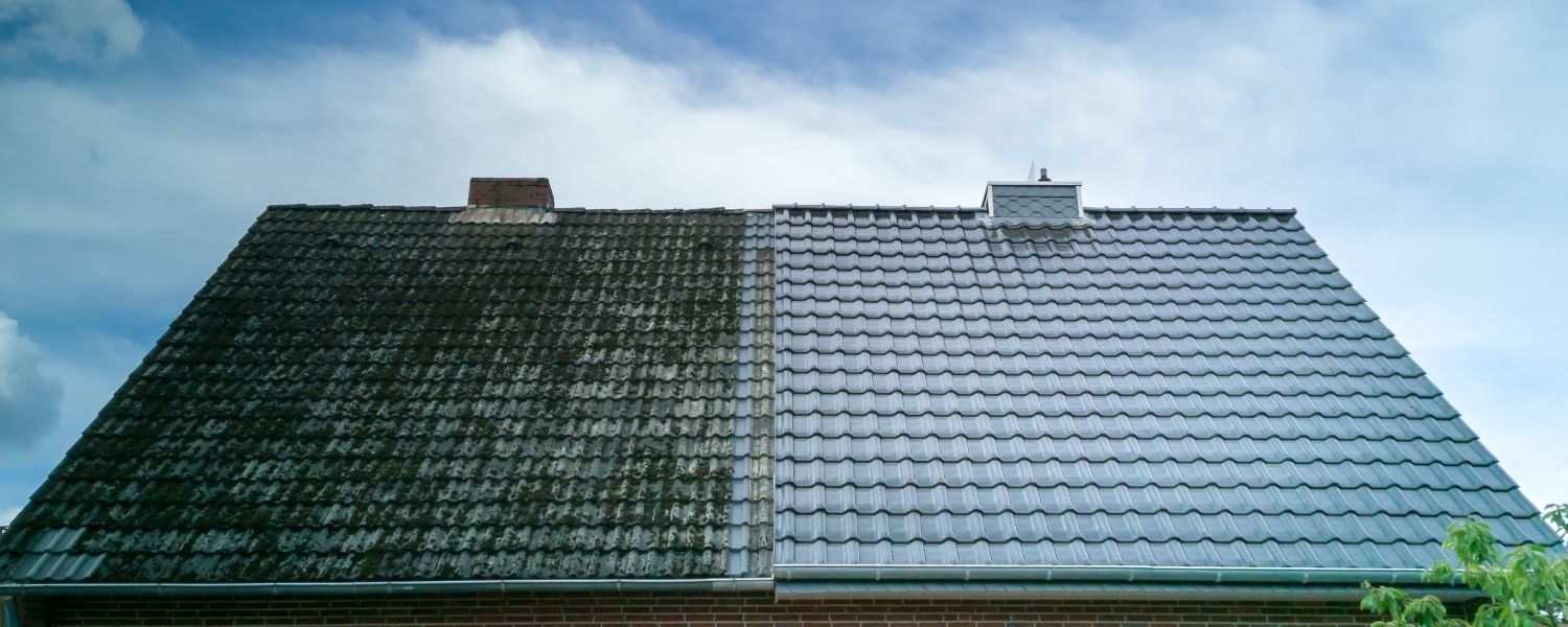 Geglazuurde dakpannen zwart voor en na